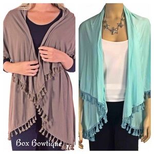 🆕 “Drape” Shawl or Vest with Tassel Trim